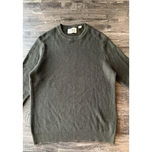 Vintage Black Brown 1826 Ribbed Knit Crewneck Sweater Color Green Size Large